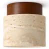 Lampa sufitowa – plafon – drewno i trawertyn – Léonie image 7