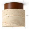 Lampa sufitowa – plafon – drewno i trawertyn – Léonie image 7