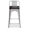 Stołek barowy z oparciem - drewno i stal - 60 cm - Stylix image 7
