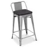 Stołek barowy z oparciem - drewno i stal - 60 cm - Stylix image 7