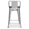 Stołek barowy z oparciem - drewno i stal - 60 cm - Stylix image 7