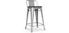 Stołek barowy z oparciem - drewno i stal - 60 cm - Stylix image 7