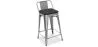 Stołek barowy z oparciem - drewno i stal - 60 cm - Stylix image 7