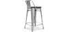 Stołek barowy z oparciem - drewno i stal - 60 cm - Stylix image 7