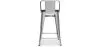 Stołek barowy z oparciem - drewno i stal - 60 cm - Stylix image 7