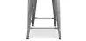 Stołek barowy z oparciem - drewno i stal - 60 cm - Stylix image 7