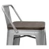 Stołek barowy z oparciem - Industrial Design - Wood & Steel - 76cm - Stylix image 7