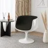 Krzesło do salonu - białe krzesło designerskie - tapicerowane tkaniną - Geneva image 7