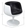 Krzesło do salonu - białe designerskie krzesło - tapicerowane skórą - Geneva image 7