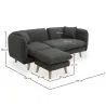 Lniany tapicerowany salonik z szezlongiem - styl skandynawski - Vriga image 7
