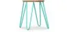 Okrągły stołek barowy - Industrial Design - Wood & Steel - 44cm - Hairpin image 9