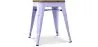 Stołek z oparciem - Wzór przemysłowy - drewno i stal - 45 cm - Stylix image 9