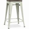 Stołek barowy - Wzornictwo Przemysłowe - Drewno & Stal - 60cm -Stylix image 9