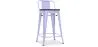 Stołek barowy z oparciem - drewno i stal - 60 cm - Stylix image 9