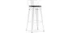 Stołek barowy z oparciem - Wzornictwo przemysłowe - Drewno & stal - 76cm - Stylix image 9