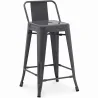 Stołek barowy z oparciem - Design przemysłowy - 60cm - New Edition - Stylix image 9