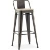 Stołek barowy z oparciem - Industrial Design - Wood & Steel - 76cm - New Edition - Stylix image 9