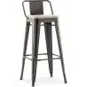 Stołek barowy z oparciem - Industrial Design - Wood & Steel - 76cm - New Edition - Stylix image 9
