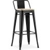 Stołek barowy z oparciem - Industrial Design - Wood & Steel - 76cm - New Edition - Stylix image 9