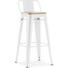 Stołek barowy z oparciem - Industrial Design - Wood & Steel - 76cm - New Edition - Stylix image 9
