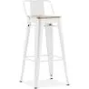 Stołek barowy z oparciem - Industrial Design - Wood & Steel - 76cm - New Edition - Stylix image 9