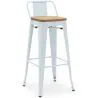 Stołek barowy z oparciem - Industrial Design - Wood & Steel - 76cm - New Edition - Stylix image 9
