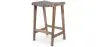 Stołek barowy drewniany - Boho Bali Design - skóra - Recia image 9