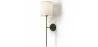 Lampa Ścienna - Czarna z Abażurem z Tkaniny - Dena image 9