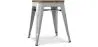 Stołek z oparciem - Wzór przemysłowy - drewno i stal - 45 cm - Stylix image 9