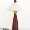 Lampa stołowa z drewnianą podstawą i białym cementowym kloszem - Ambiana image 9