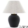 Lampa Stołowa Vintage - Podstawa Ceramiczna i Abażur z Tkaniny - Luno image 9