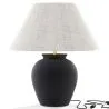 Lampa Stołowa Vintage - Podstawa Ceramiczna i Abażur z Tkaniny - Luno image 9