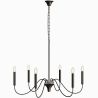 Lampa wisząca metalowa w stylu żyrandola matowa czarna – 6 ramion - Lumella image 9