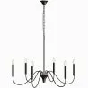 Lampa wisząca metalowa w stylu żyrandola matowa czarna – 6 ramion - Lumella image 9