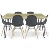 Zestaw Hairpin Stół (90x150 cm) + 6 Krzeseł Jadalnianych Nordic Skögur image 9