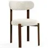 Krzesło do jadalni tapicerowane w tkaninie chenille – Nogi w ciemnym efekcie drewna – Ergonomiczny i nowoczesny design – Okare image 9