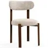 Krzesło do jadalni tapicerowane w tkaninie chenille – Nogi w ciemnym efekcie drewna – Ergonomiczny i nowoczesny design – Okare image 9