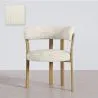 Fotel do salonu z podłokietnikami tapicerowany w tkaninie chenille – Nogi w efekcie dębu – Ergonomiczny i nowoczesny design – Okare image 9