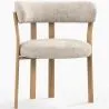 Fotel do salonu z podłokietnikami tapicerowany w tkaninie chenille – Nogi w efekcie dębu – Ergonomiczny i nowoczesny design – Okare image 9