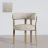 Fotel do salonu z podłokietnikami tapicerowany w tkaninie chenille – Nogi w efekcie dębu – Ergonomiczny i nowoczesny design – Okare image 9