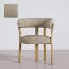 Fotel do salonu z podłokietnikami tapicerowany w tkaninie chenille – Nogi w efekcie dębu – Ergonomiczny i nowoczesny design – Okare image 9