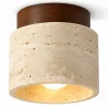 Lampa sufitowa – plafon – drewno i trawertyn – Léonie image 9