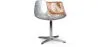 Krzesło do salonu - Designerskie krzesło - Skóra i metal - Koniak image 9