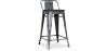 Stołek barowy z oparciem - drewno i stal - 60 cm - Stylix image 9