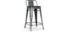 Stołek barowy z oparciem - drewno i stal - 60 cm - Stylix image 9
