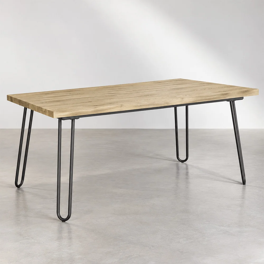 Prostokątny stół do jadalni - Industrial - Wood & Metal - 150cm - Hairpin image 8