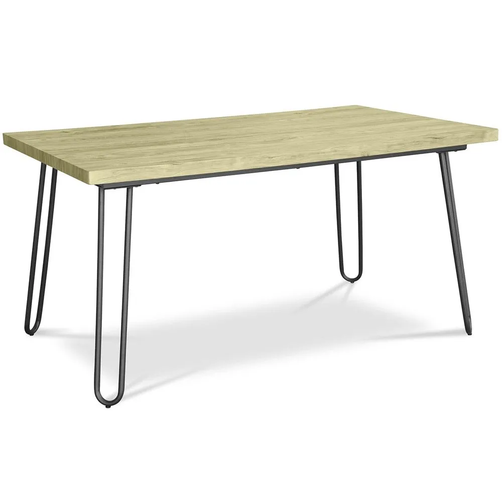 Prostokątny stół do jadalni - Industrial - Wood & Metal - 150cm - Hairpin image 8