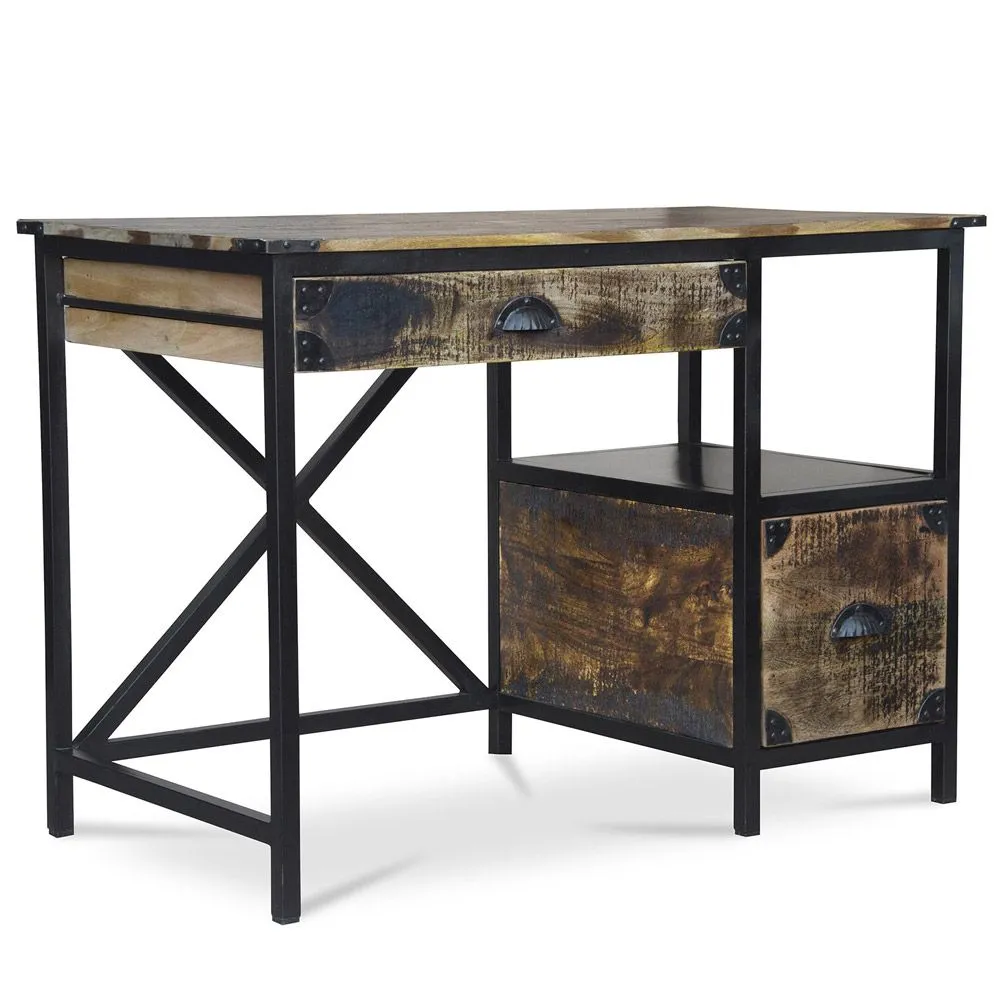 Drewniane biurko z szufladami - Industrial Design - Nashville image 8
