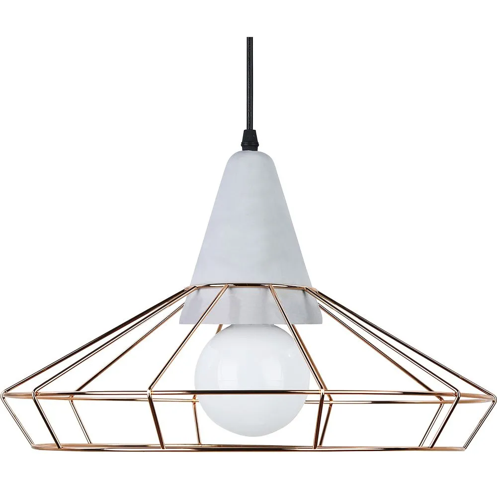 Lampa sufitowa w stylu retro - lampa wisząca z metalu i betonu - Giotto image 8