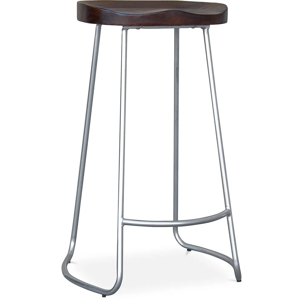 Stołek barowy - Industrial Design - Wood & Metal - 76 cm - Aiyana image 8